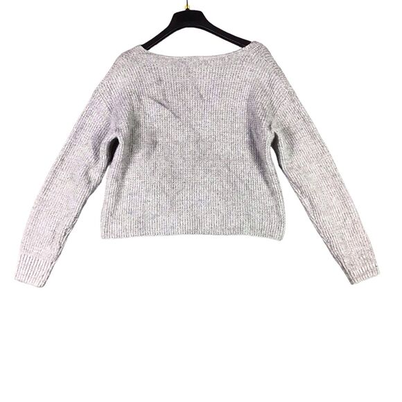 BP Women’s Large Gray V-Neck Ribbed Pullover Sweater Drop Shoulder NWT - Picture 5 of 12